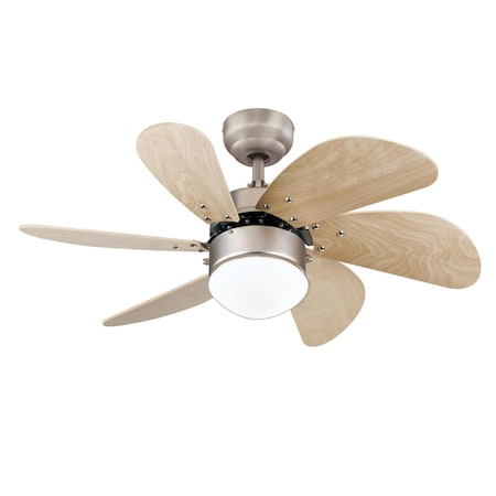 Westinghouse Westinghouse Turbo Swirl 30 in. Brushed Aluminum Brown LED Indoor Ceiling Fan 72240